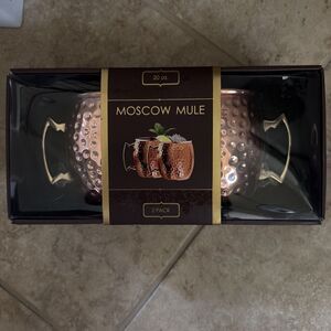 Moscow Mule Mug Set Hammered Copper Finish 20 oz Retro Home Barware Mugs